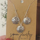 Love Precious Flower Domed Earring and Necklace Set