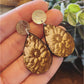 Sunflower Bliss: Upcycled Vintage Tray Earrings