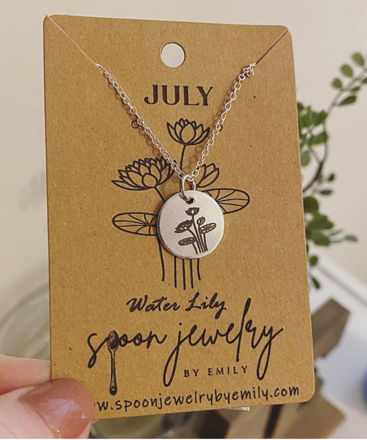 July Waterlily Birth/Anniversary Customized Jewelry