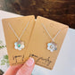 Birthstone Flower Earrings and Necklace Set