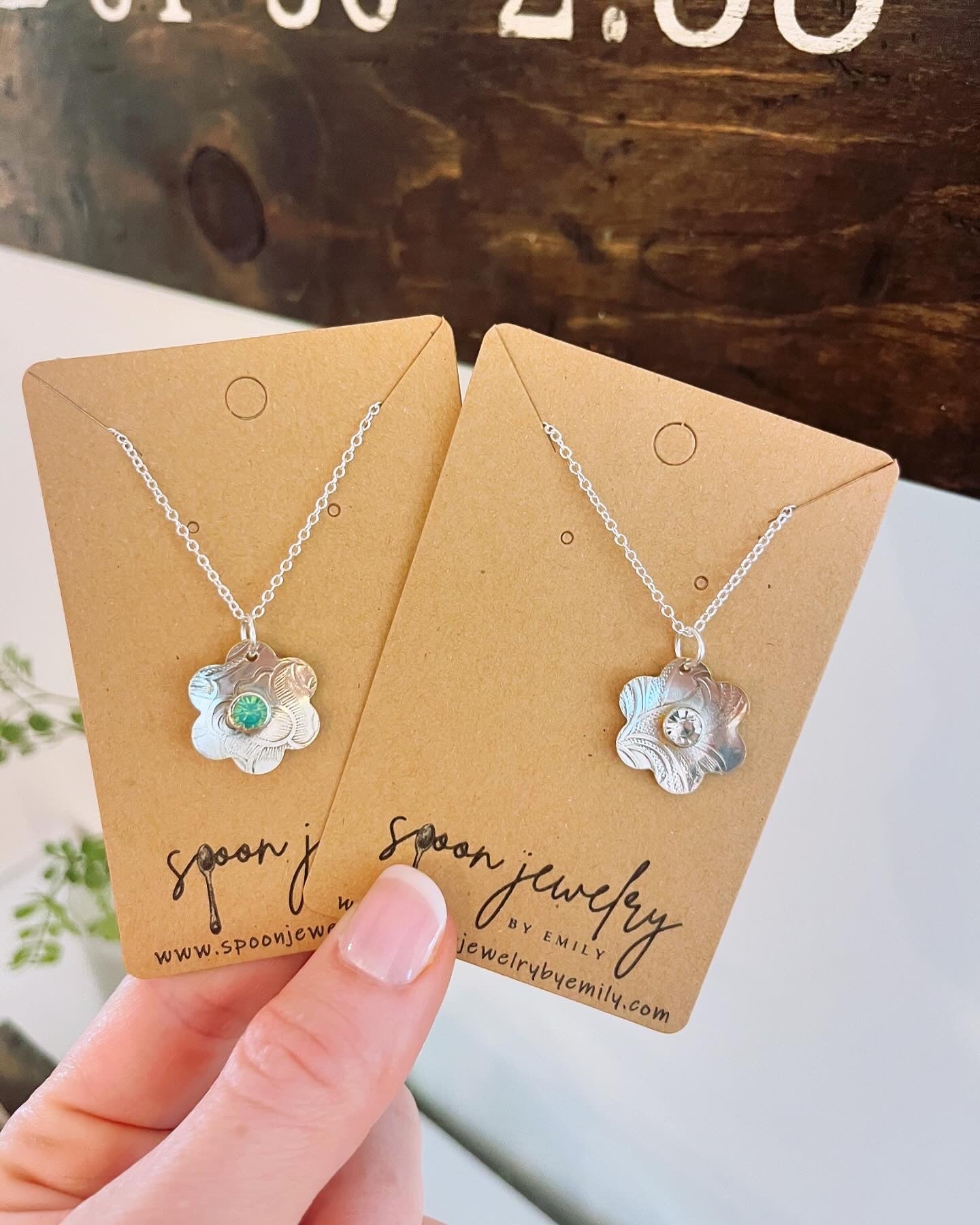 Birthstone Flower Earrings and Necklace Set