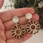 Wooden Sunflower Earrings