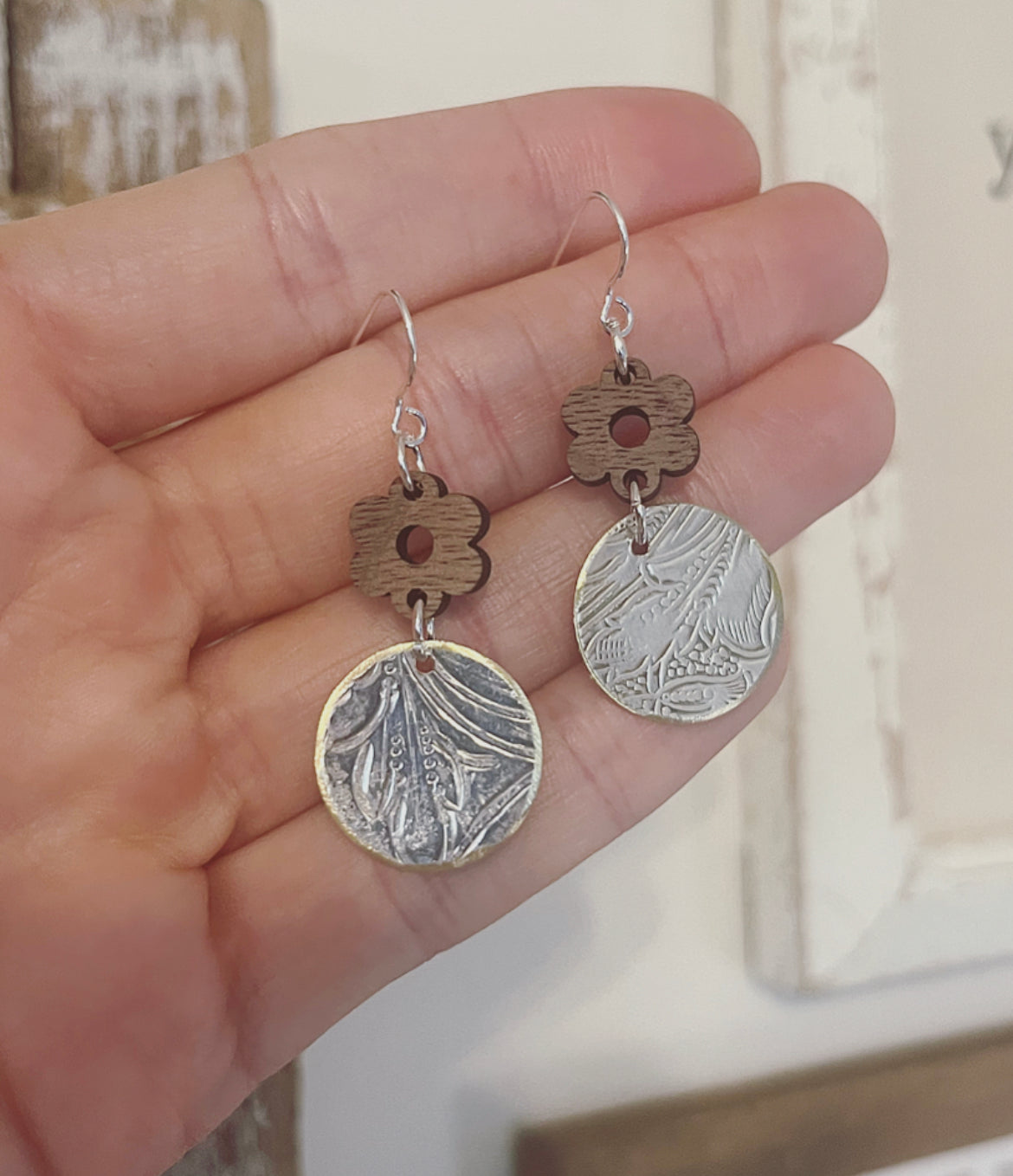 Woodland Daisy Circle Earrings