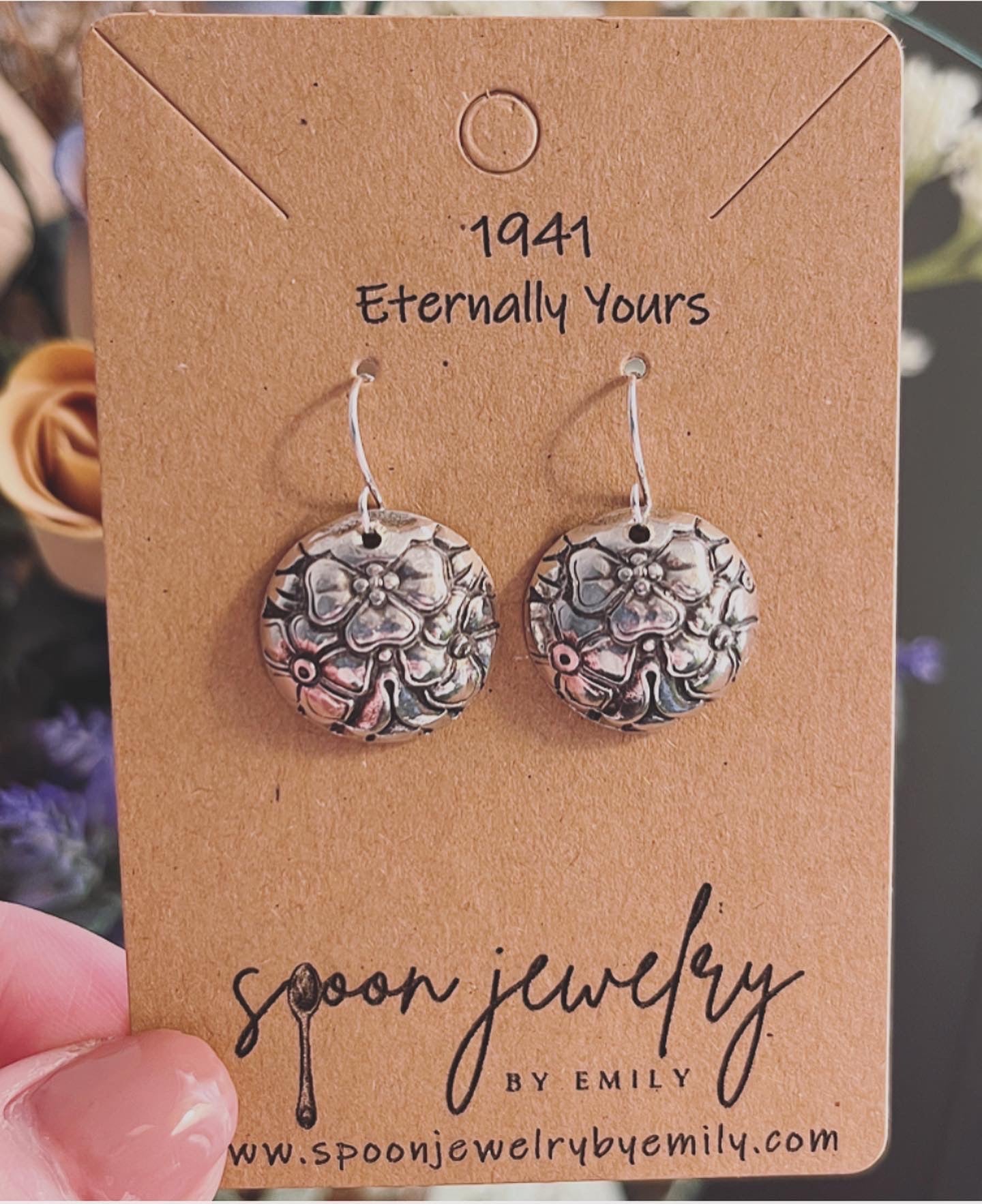 Eternally Yours Knife Handle Domed Earrings