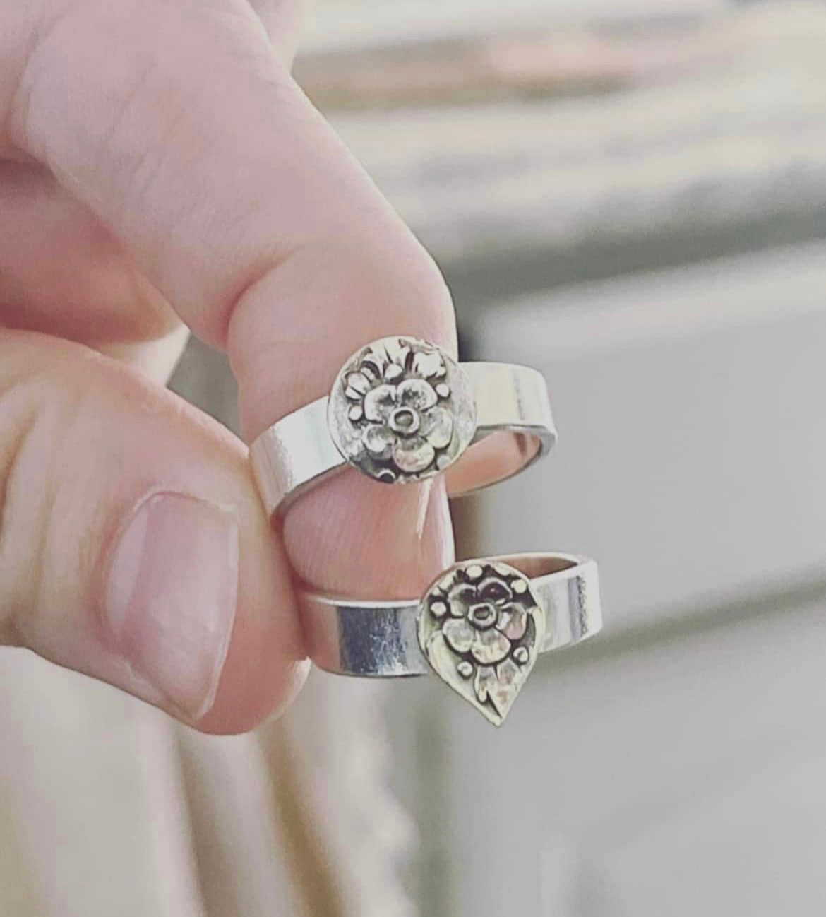 Fork Tine Ring Wedding Set