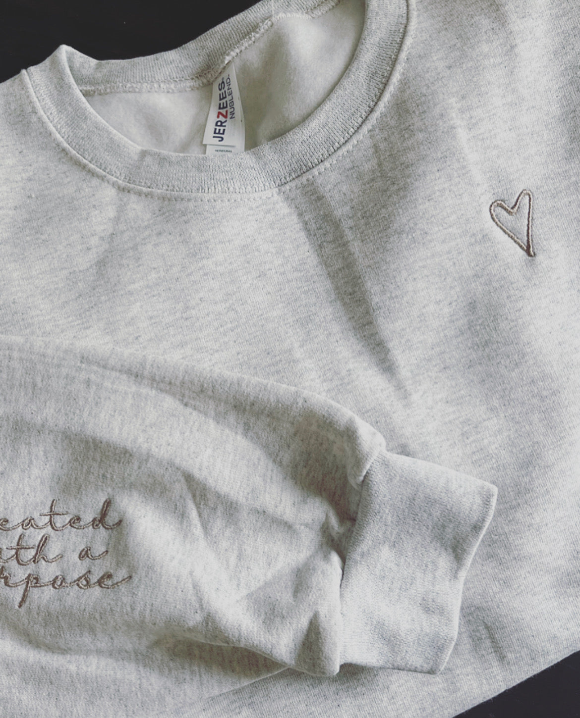 Created with a Purpose Embroidered Sweatshirt with Heart