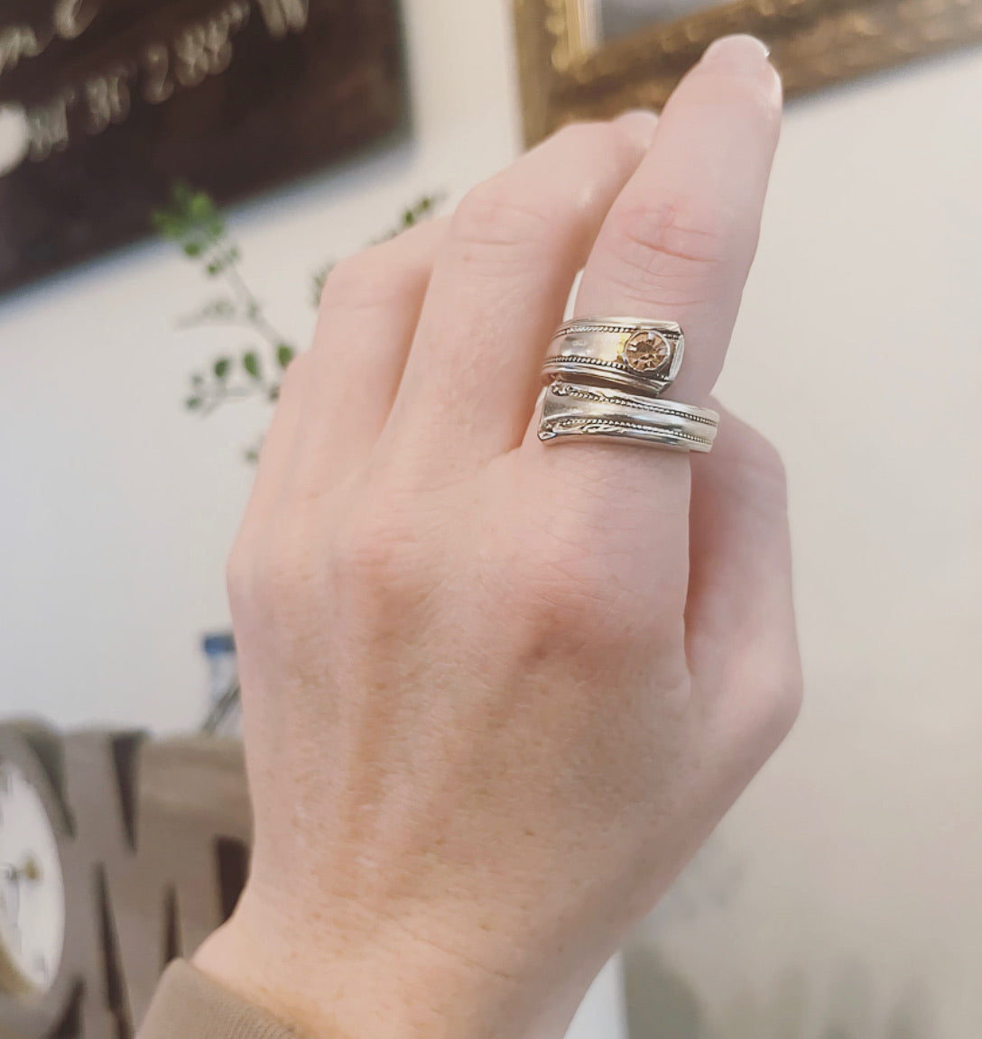 Vintage Birthstone Spoon Ring