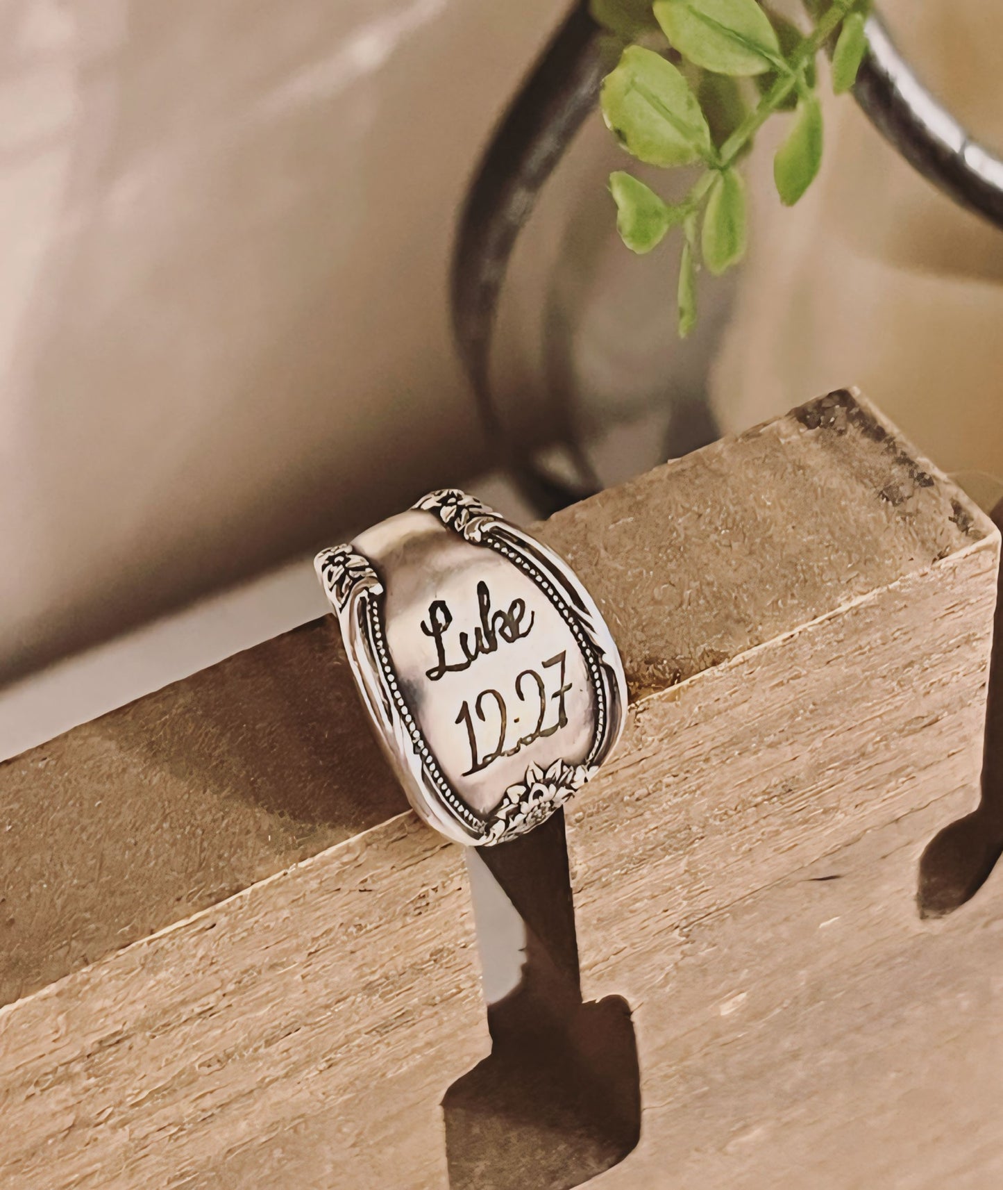 Custom Engraved Bible Verse Ring (Cursive)