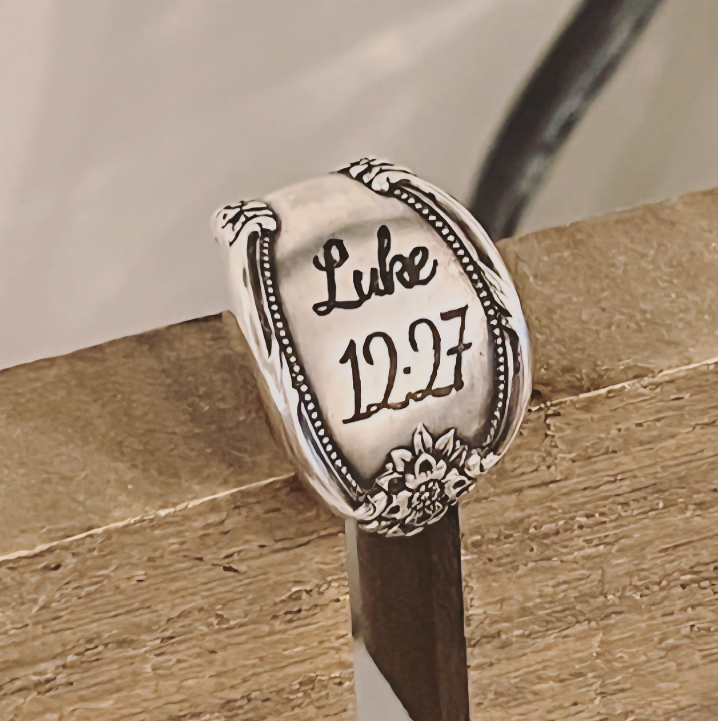 Custom Engraved Bible Verse Ring (Cursive)