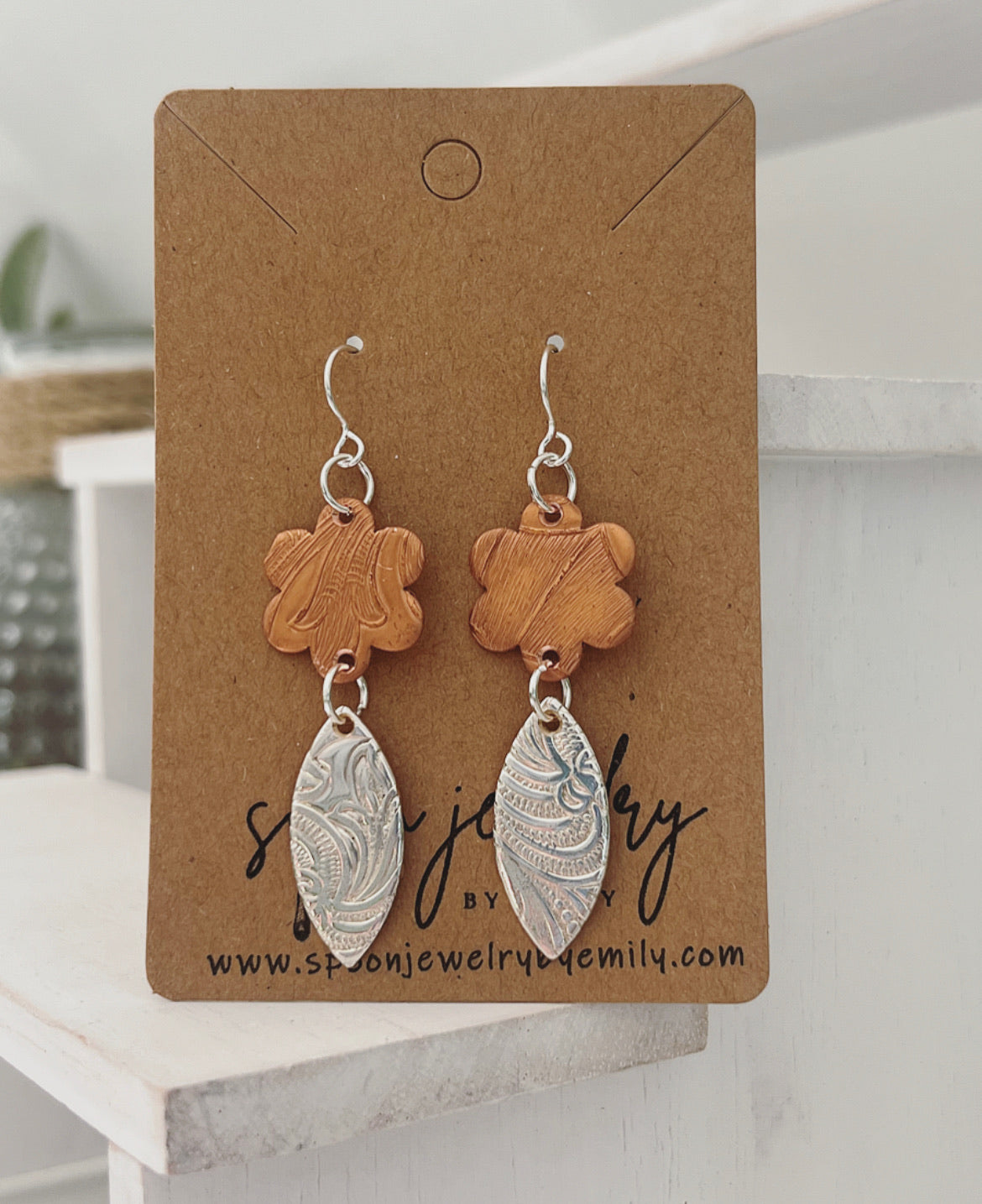 Copper Blossom Drop Earrings