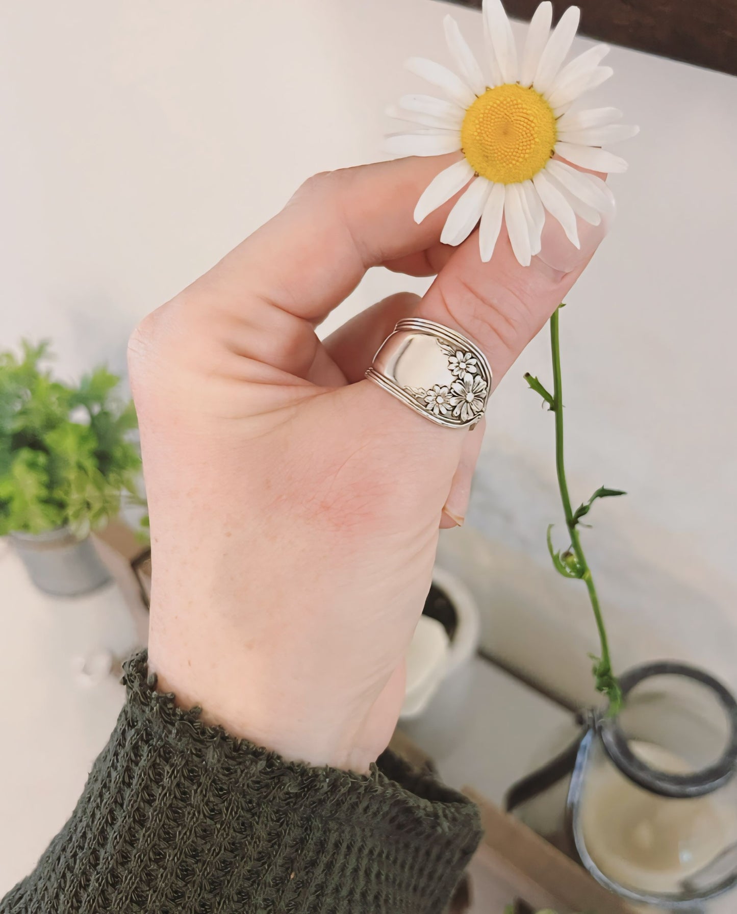 New Daisy Vintage Spoon Ring