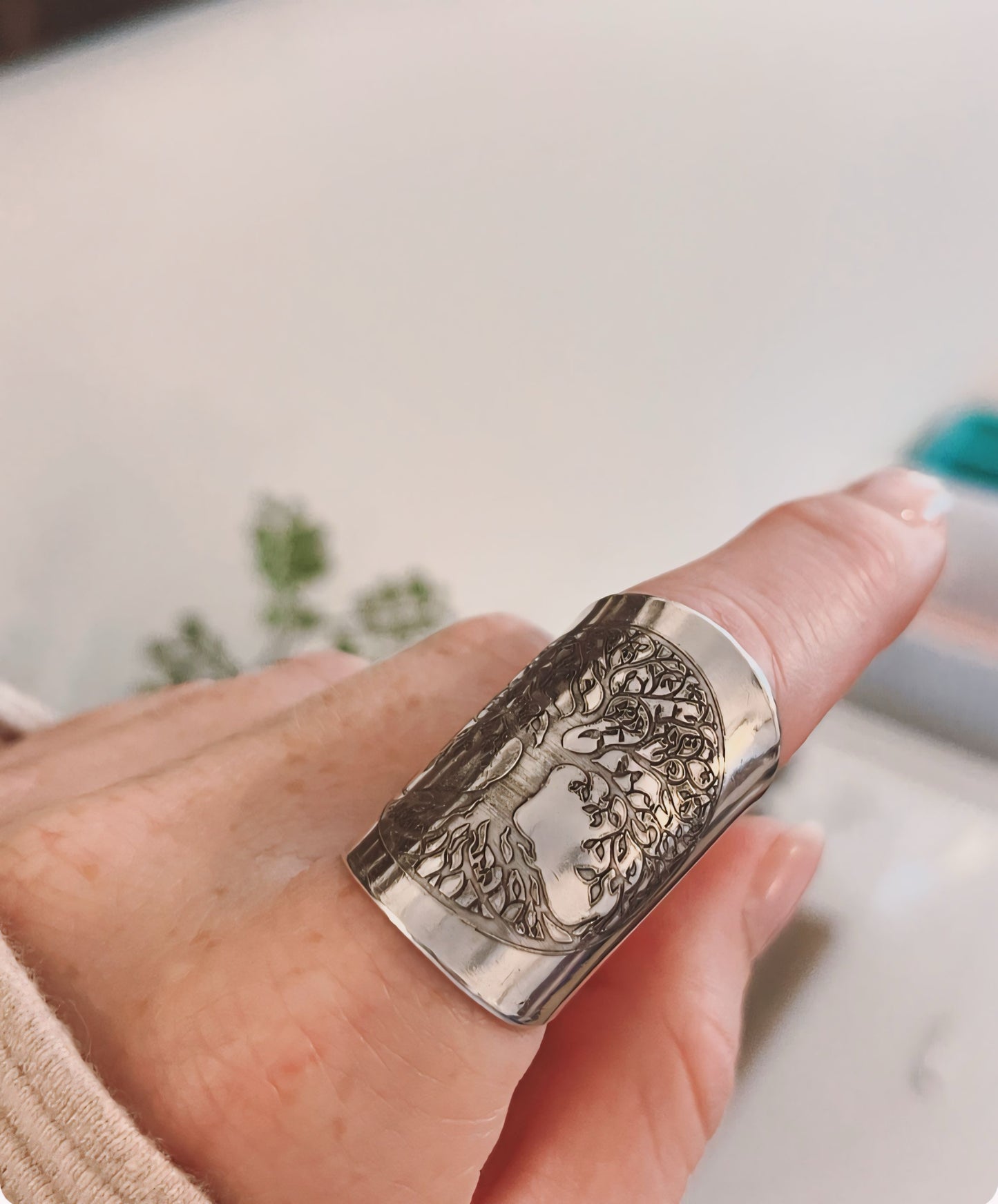 Handmade Tree of Life Spoon Ring