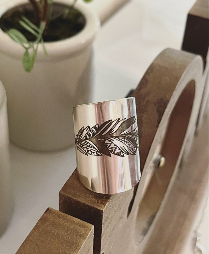 Handmade Feather Spoon Ring