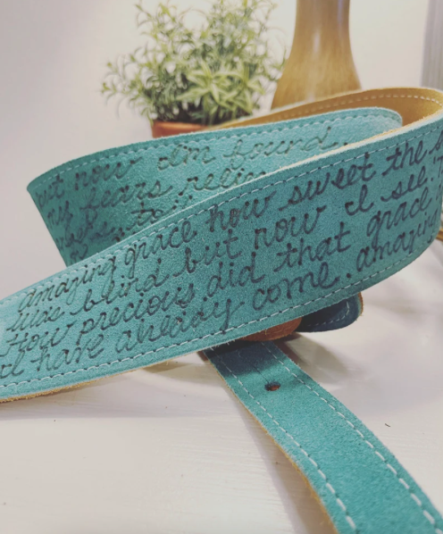 Custom Guitar Strap-Teal