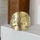 Leafy Brass Spoon Ring