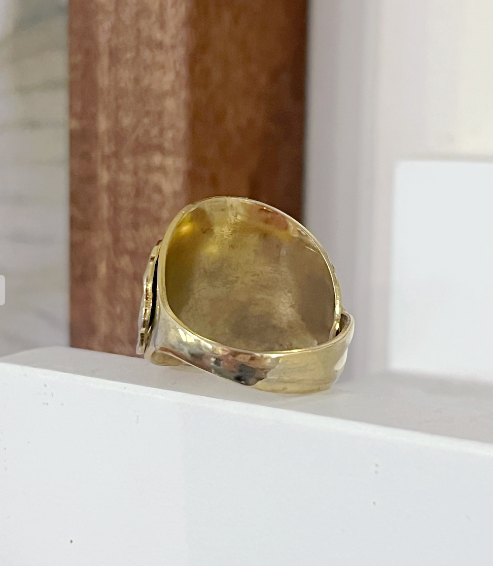 Leafy Brass Spoon Ring