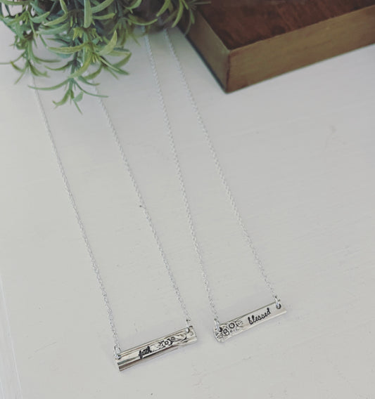 Stamped Bar Necklace