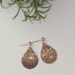 Floral Copper Earrings-Hand Embossed