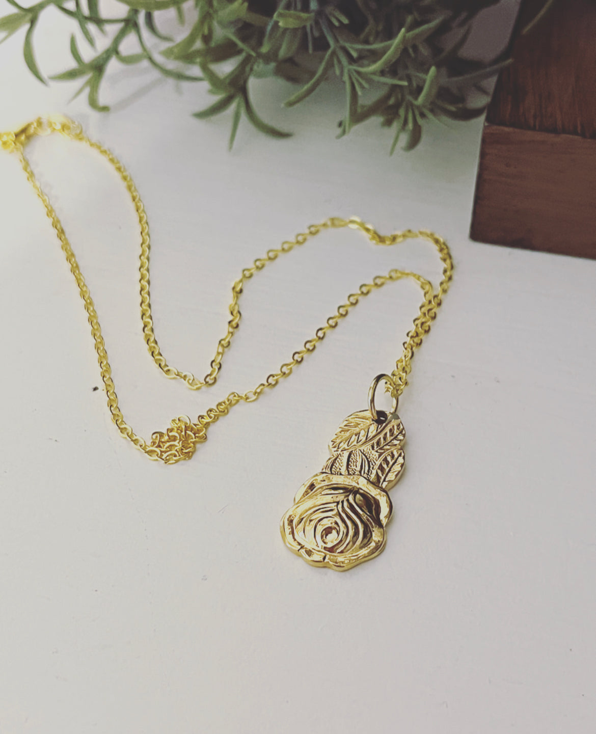 Gold Rose Necklace