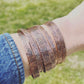 Copper Floral Cuff Bracelet