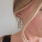 Vintage Tray Stud & Leather Heart Spoon Earrings -Black and White Dots